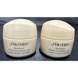 2 x Shiseido Benefiance Wrinkle Smoothing Cream NEW, 15ml/0.53oz each